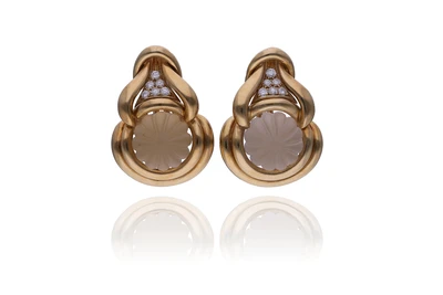 Orecchini con quarzi e diamanti - VintageMania