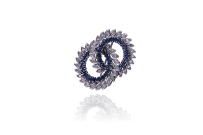 Spilla con diamanti e zaffiri - VintageMania Spilla con diamanti e zaffiri - VintageMania