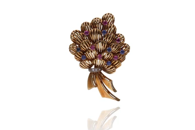Spilla con diamanti, zaffiri, rubini e pietre - VintageMania Spilla con diamanti, zaffiri, rubini e pietre - VintageMania
