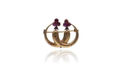 Spilla con rubini e diamanti - VintageMania