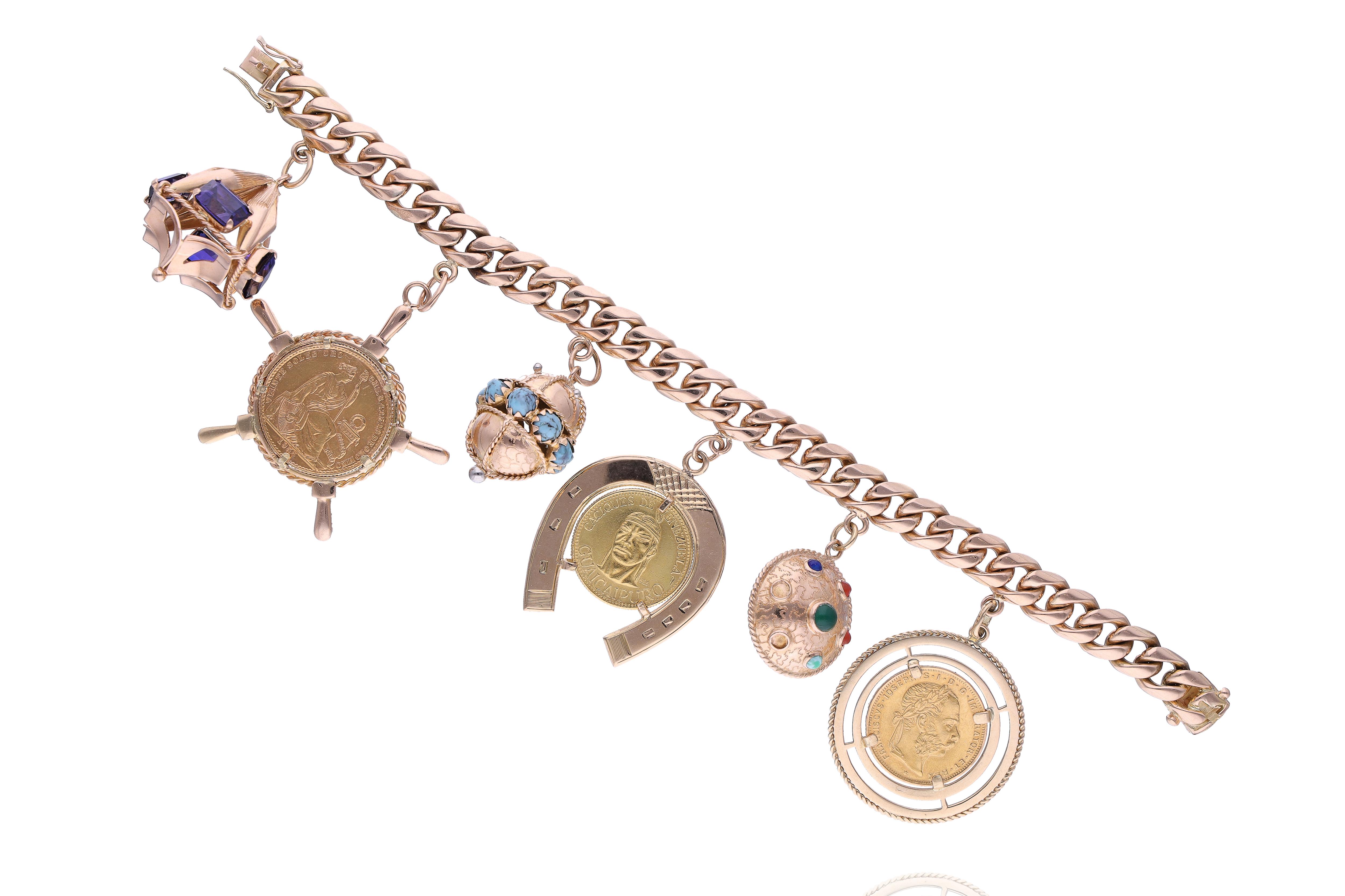 Bracciale con 3 monete e pietre - VintageMania