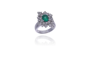 Anello con diamanti e smeraldo - Promesse Preziose