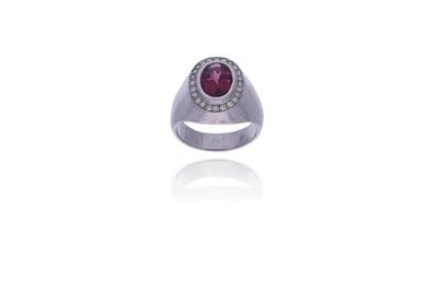 Anello con granato e diamanti - Promesse Preziose