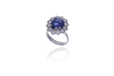 Anello con zaffiro e diamanti - Asta Speciale Gioielli