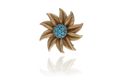 Tiffany, spilla con turchesi trattati - Asta Speciale Gioielli