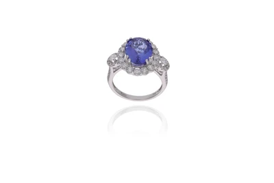 Anello con tanzanite e diamanti - Preziosi - Asta Conto Vendita