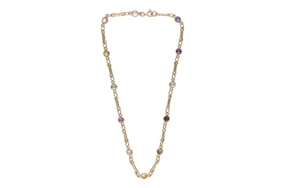 Collana con acquamarina, tormalina, peridoti, ioliti e ametiste - Preziosi - Asta Conto Vendita