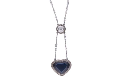 Collana con zaffiro e diamanti - Preziosi - Asta Conto Vendita Collana con zaffiro e diamanti - Preziosi - Asta Conto Vendita