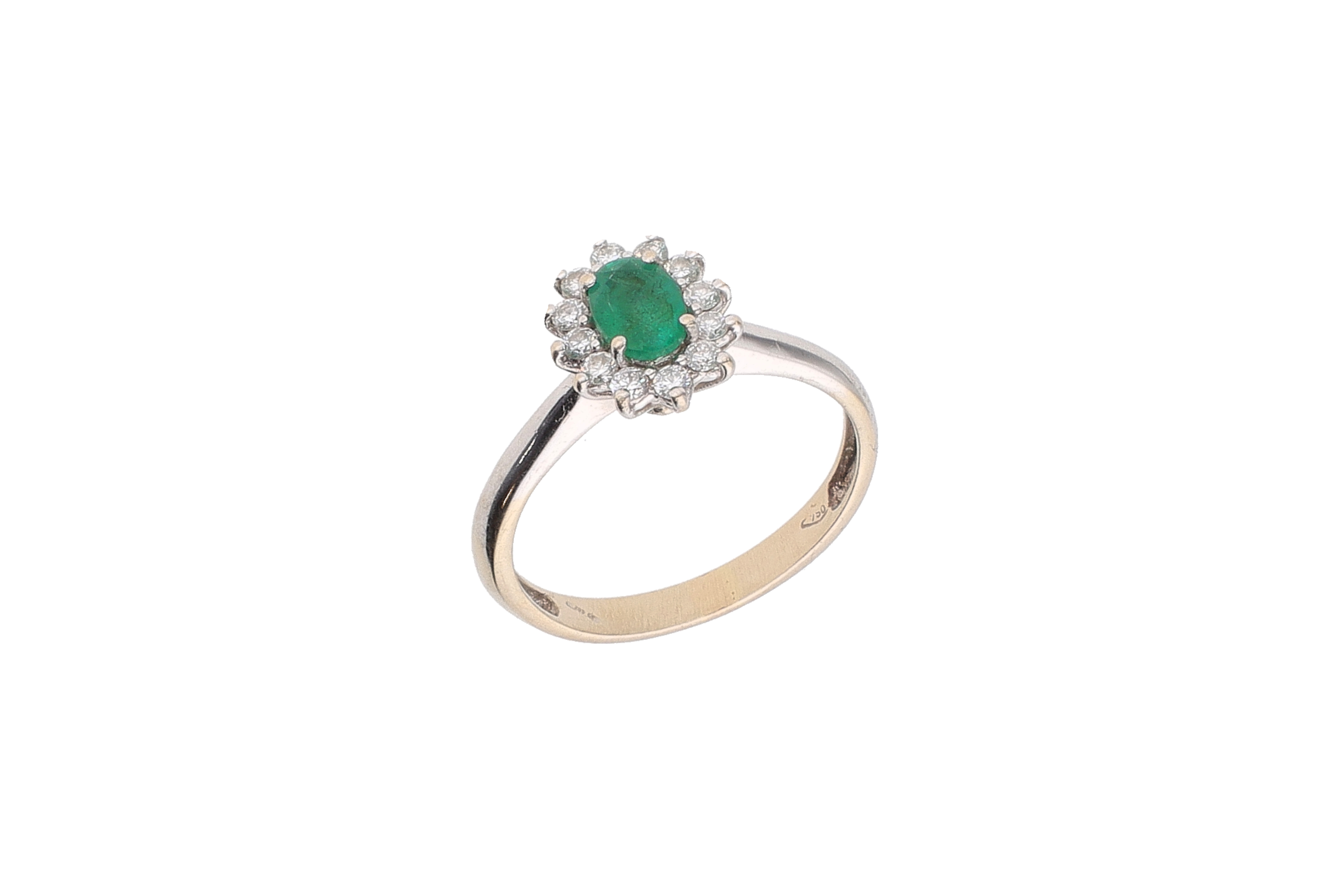 Anello con diamanti e smeraldo - Asta Preziosi