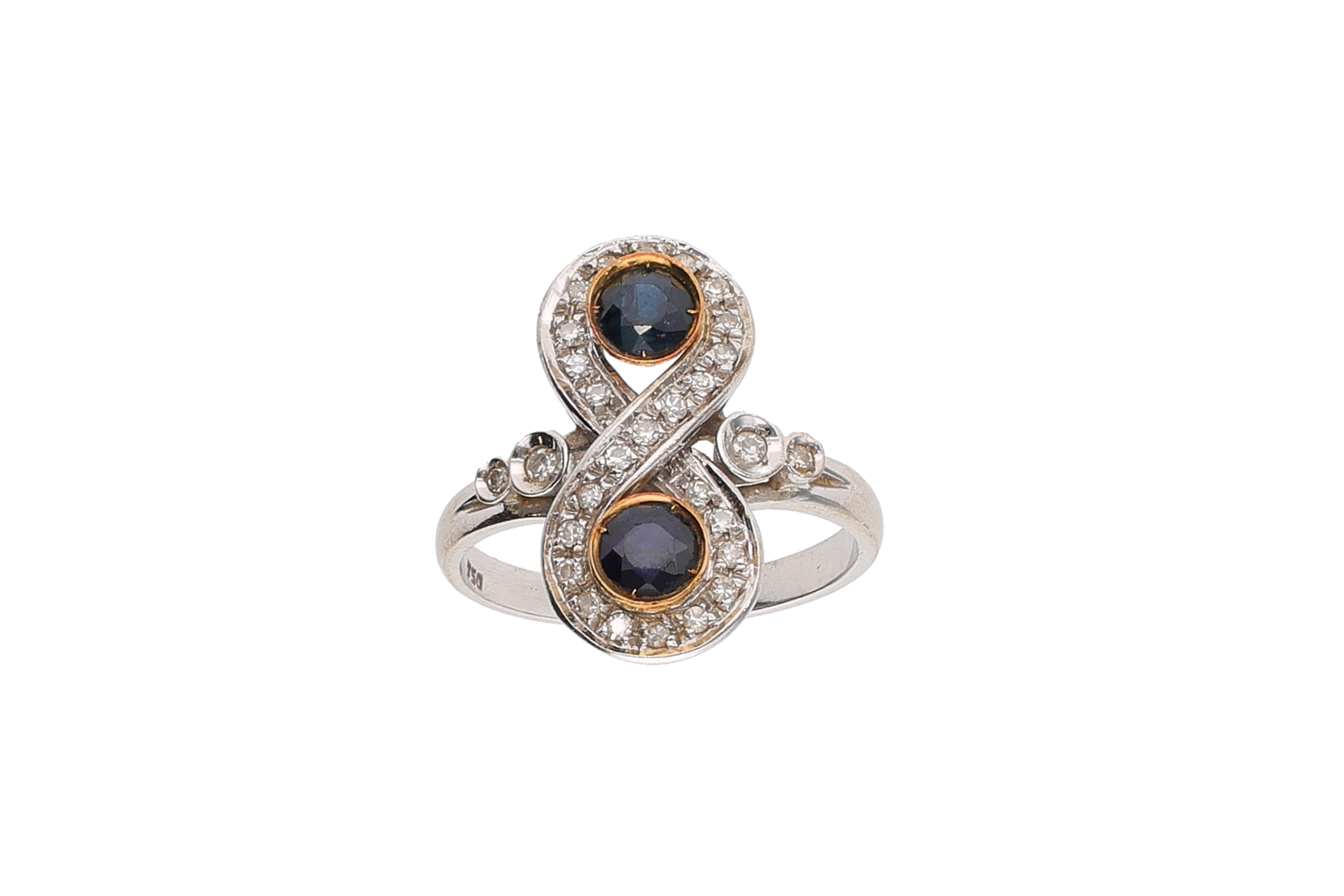 Anello con diamanti e zaffiri - Asta Preziosi