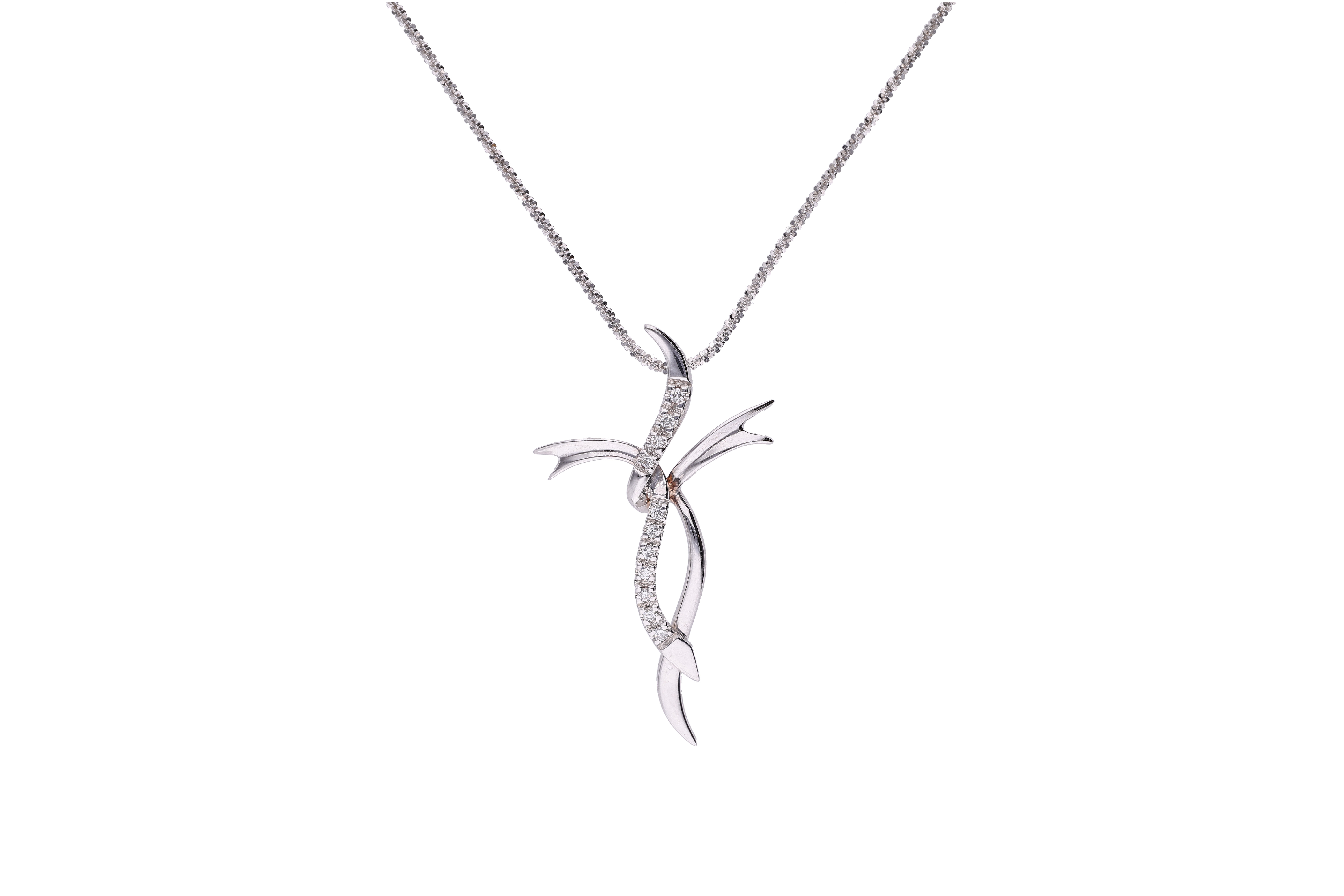 Collana e pendente a forma di croce con diamanti - Asta Preziosi