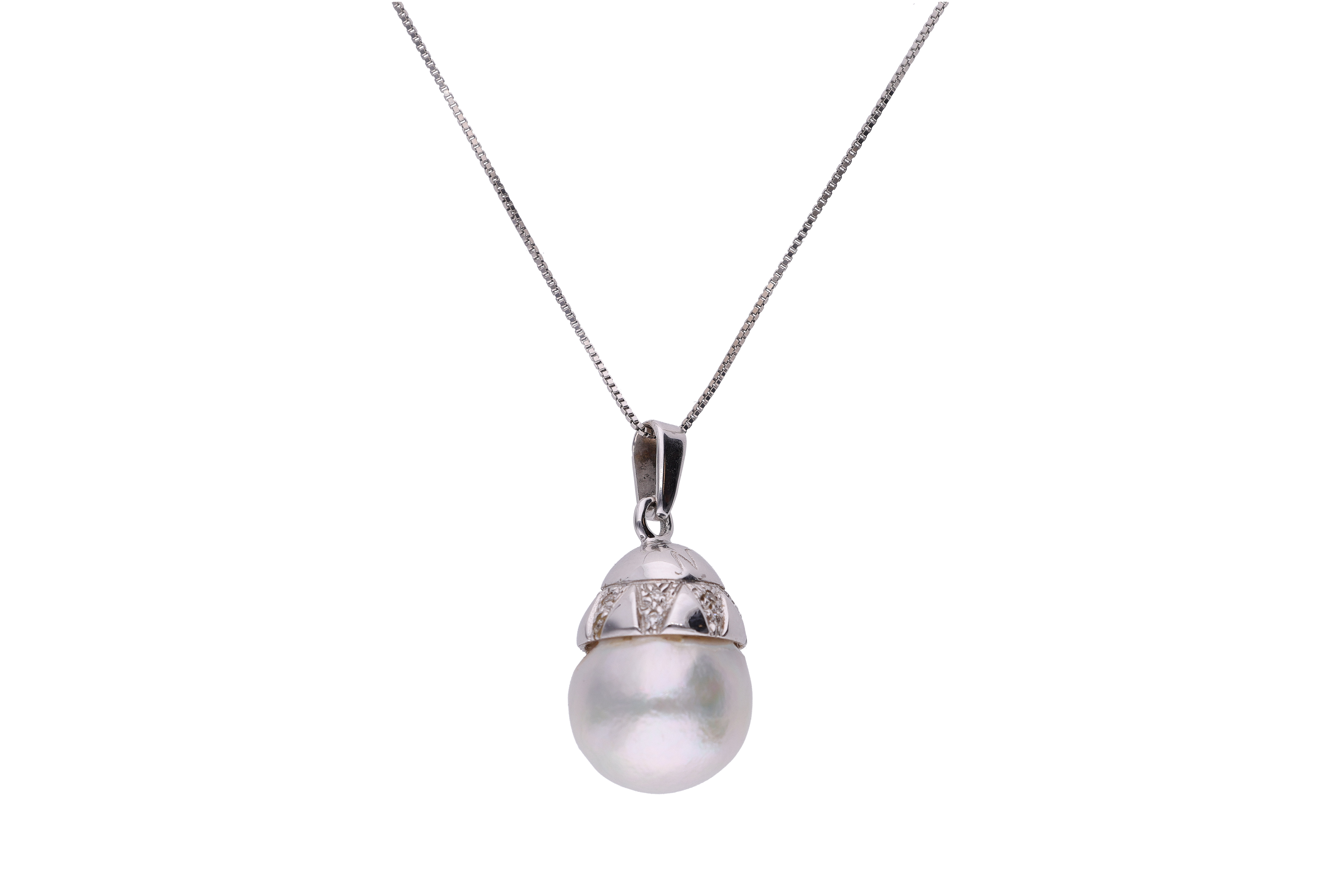 Collana e pendente con diamanti e perla - Asta Preziosi