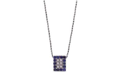 Collier con pendente mobile con zaffiri e diamanti - Asta Preziosi Collier con pendente mobile con zaffiri e diamanti - Asta Preziosi