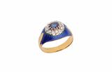 Anello con diamanti, zaffiro e smalto - Asta Preziosi Anello con diamanti, zaffiro e smalto - Asta Preziosi