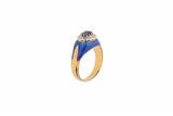 Anello con diamanti, zaffiro e smalto - Asta Preziosi Anello con diamanti, zaffiro e smalto - Asta Preziosi