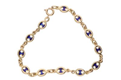 Bracciale a maglia marina con smalti blu - 