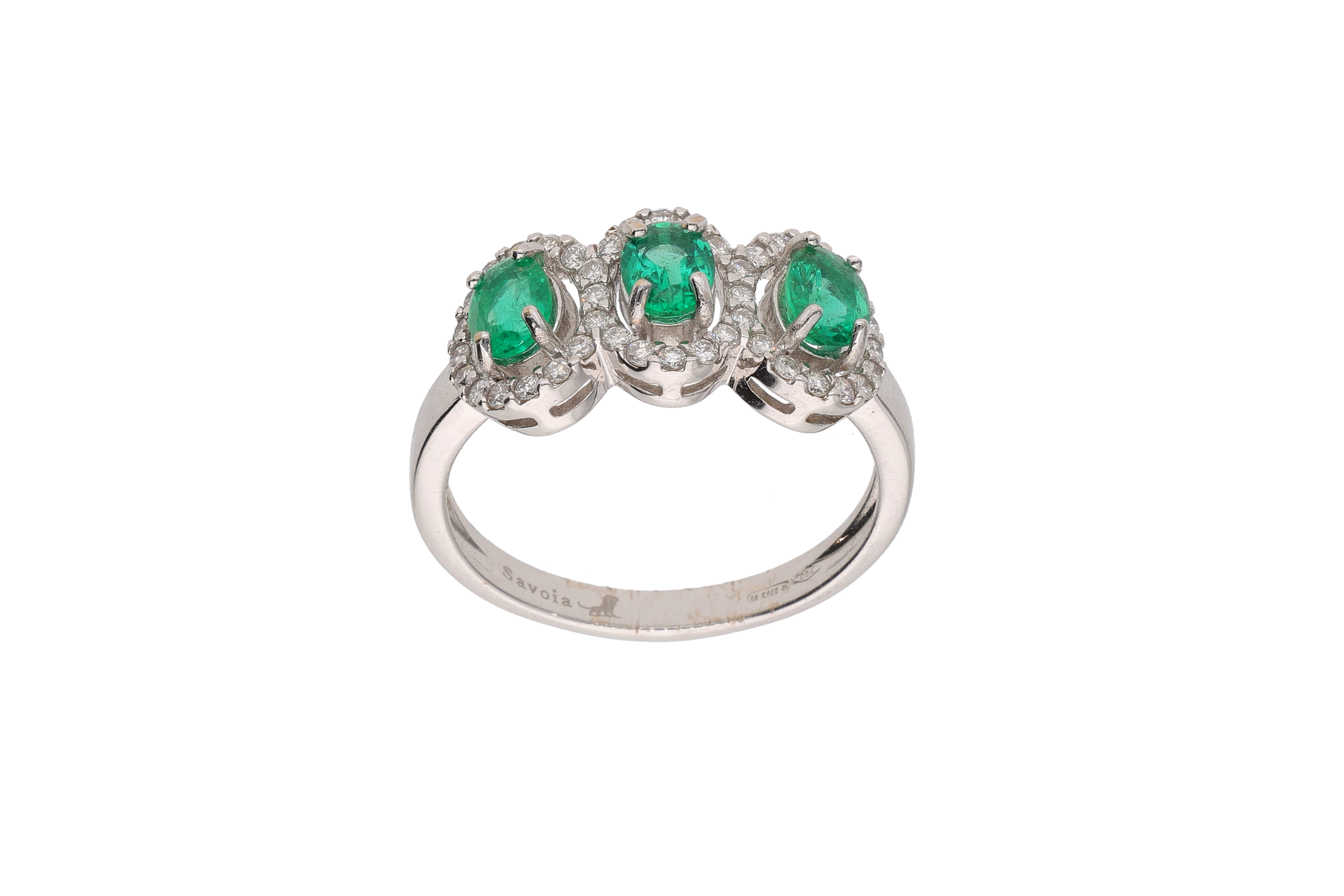 Anello con smeraldi e diamanti - Asta Preziosi