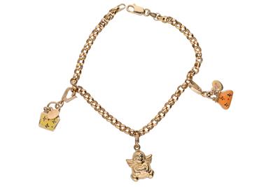 Bracciale a maglie con tre charms - 