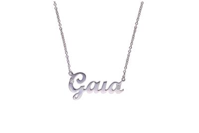 Collana con scritta "Gaia" con diamanti - 