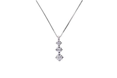 Collana e pendente con diamanti - 