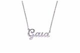 Collana con scritta "Gaia" con diamanti - 