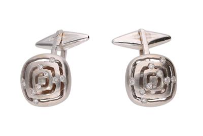 Coppia di fermapolsi con diamanti - Asta Preziosi