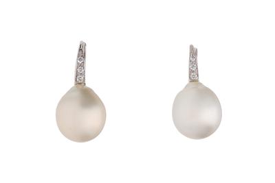 Orecchini con perle e diamanti - Asta Preziosi