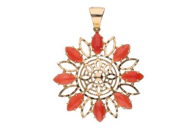 Pendente di forma floreale con coralli - Asta Preziosi