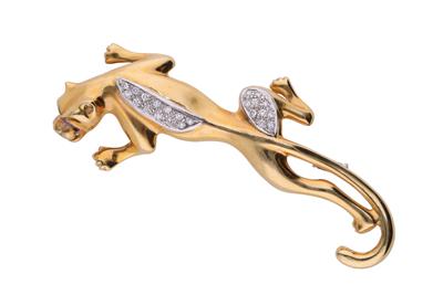 Spilla a forma di giaguaro con diamanti - Asta Preziosi