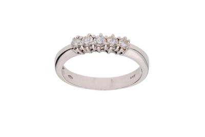 Veretta con 5 diamanti, - Asta Preziosi