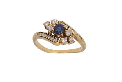 Anello con zaffiro e diamanti - Asta Preziosi