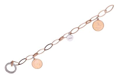 Bracciale con charms e diamanti - Asta Preziosi