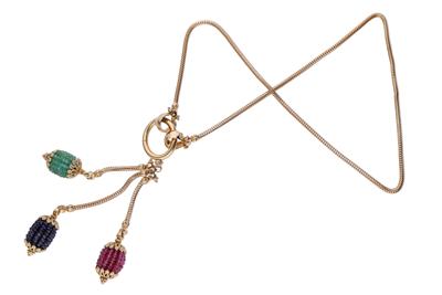 Collana con rubini, zaffiri e smeraldi - Asta Preziosi