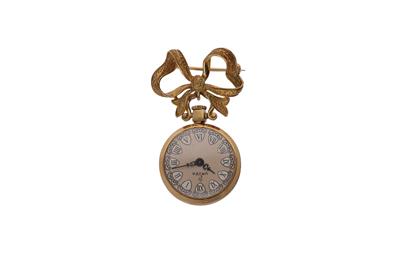 Spilla con piccolo orologio pendente - Asta Preziosi