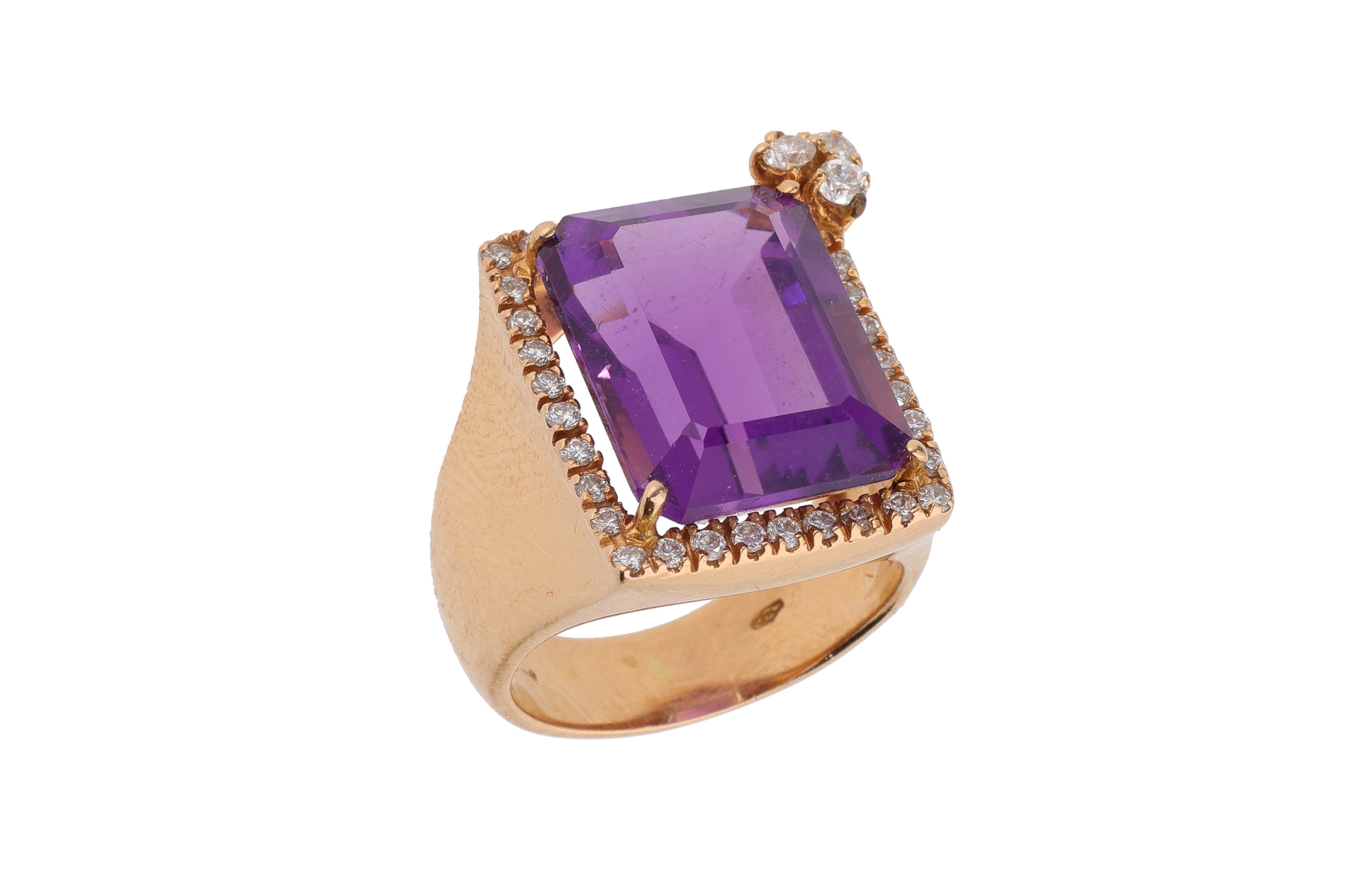 Anello con diamanti e ametista - Asta Preziosi