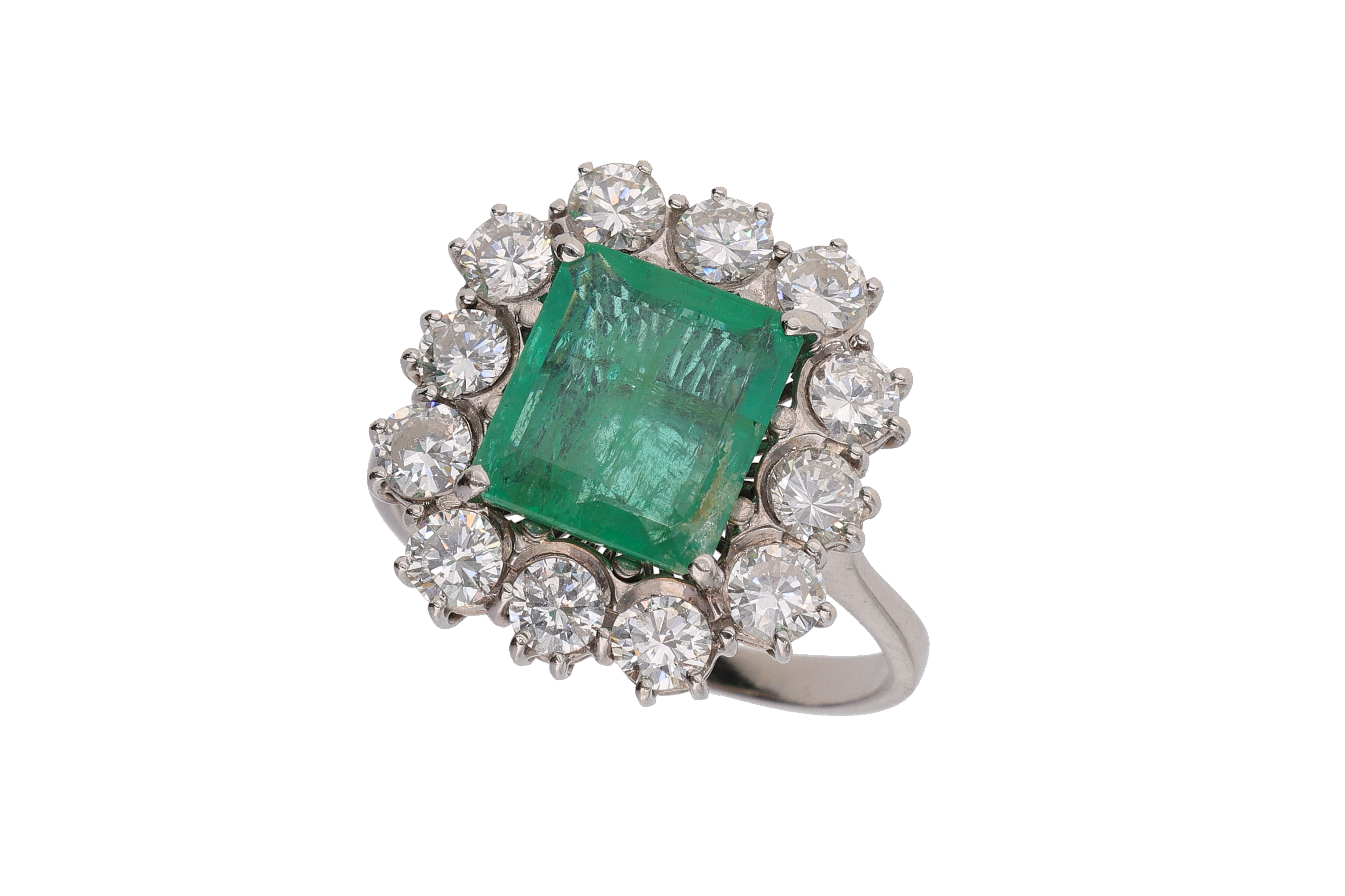 Anello con smeraldo e diamanti - Asta Preziosi