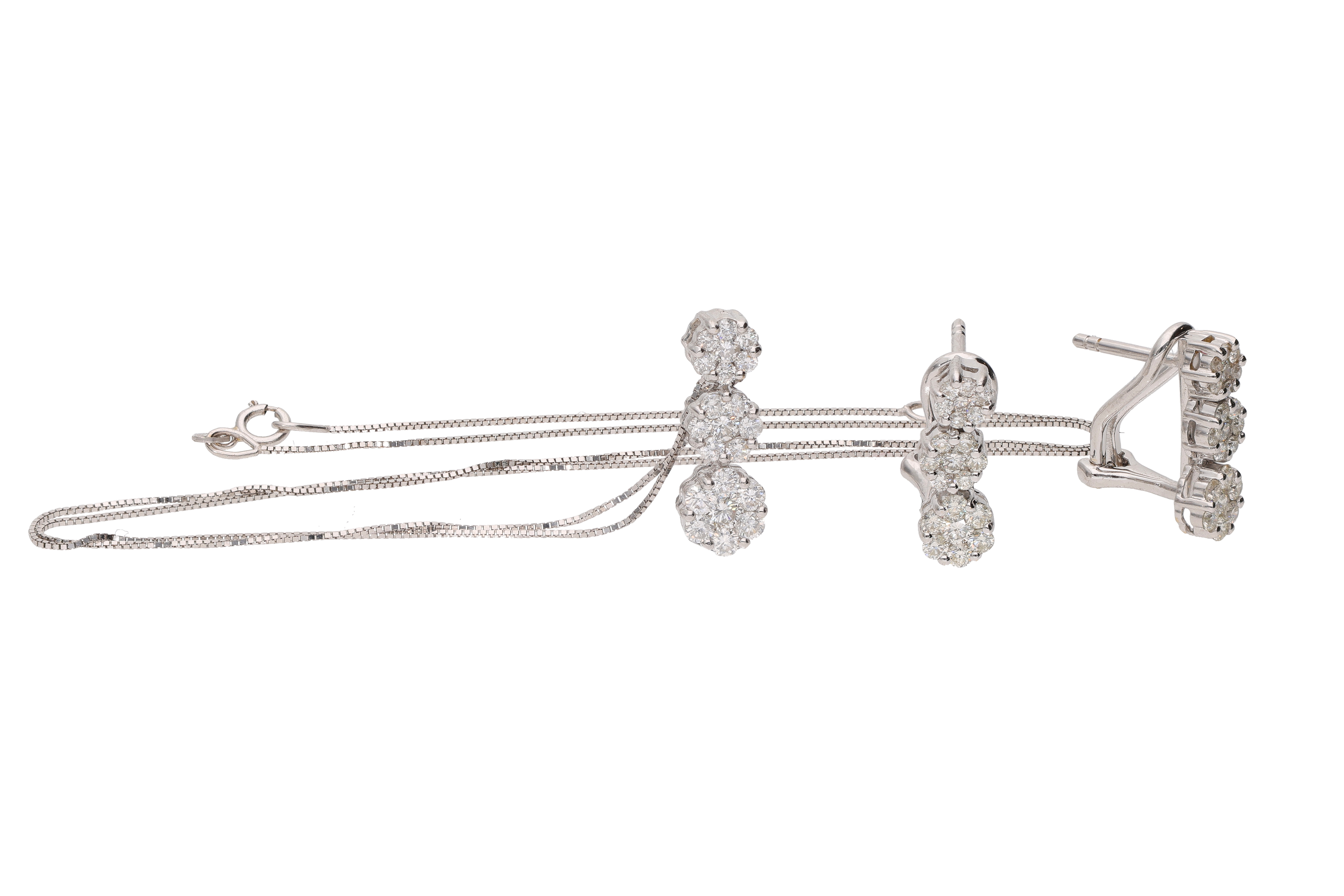 Parure composta da collier e paio di orecchini con diamanti - Asta Preziosi