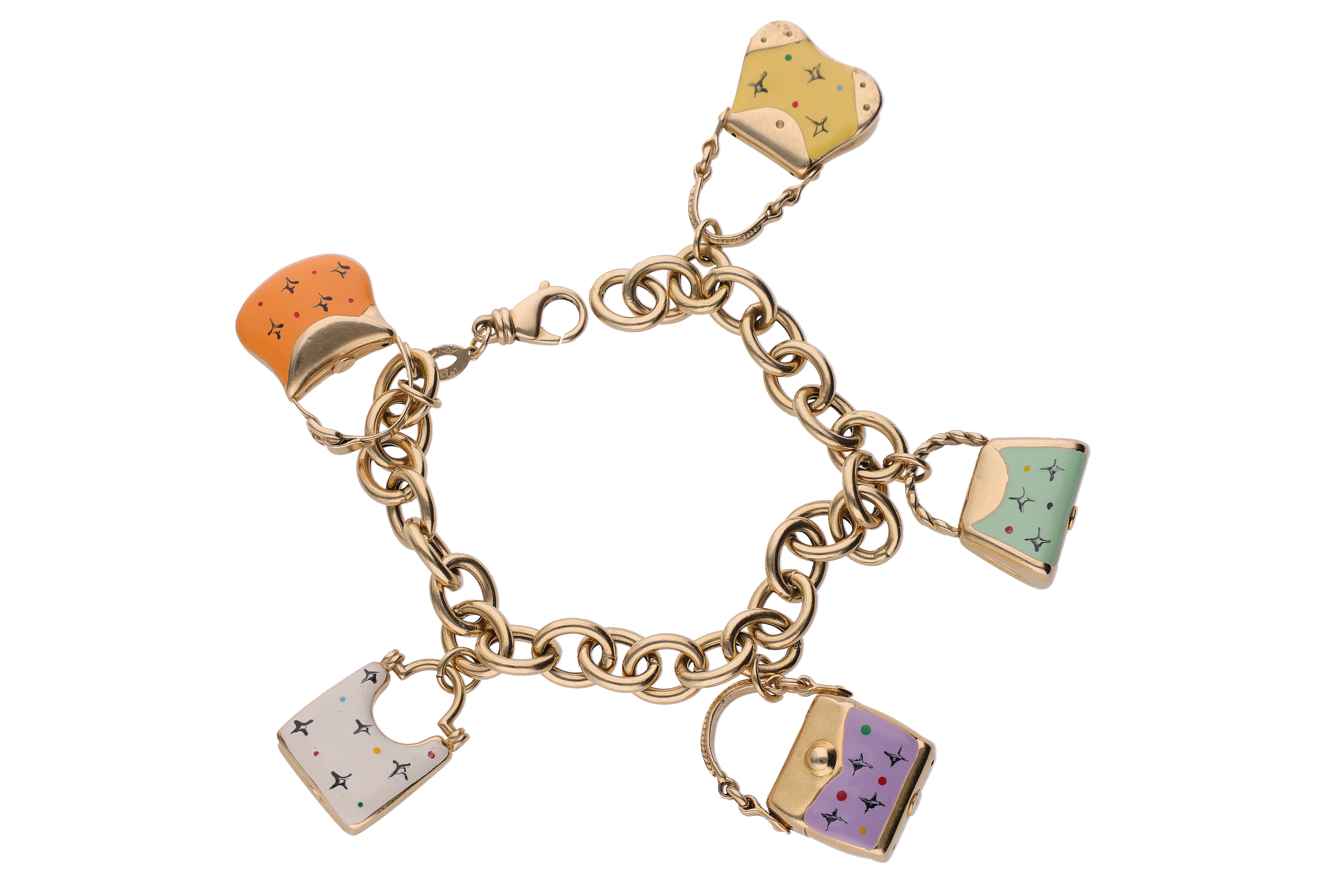 Bracciale con charms a forma di borsa - Asta Preziosi