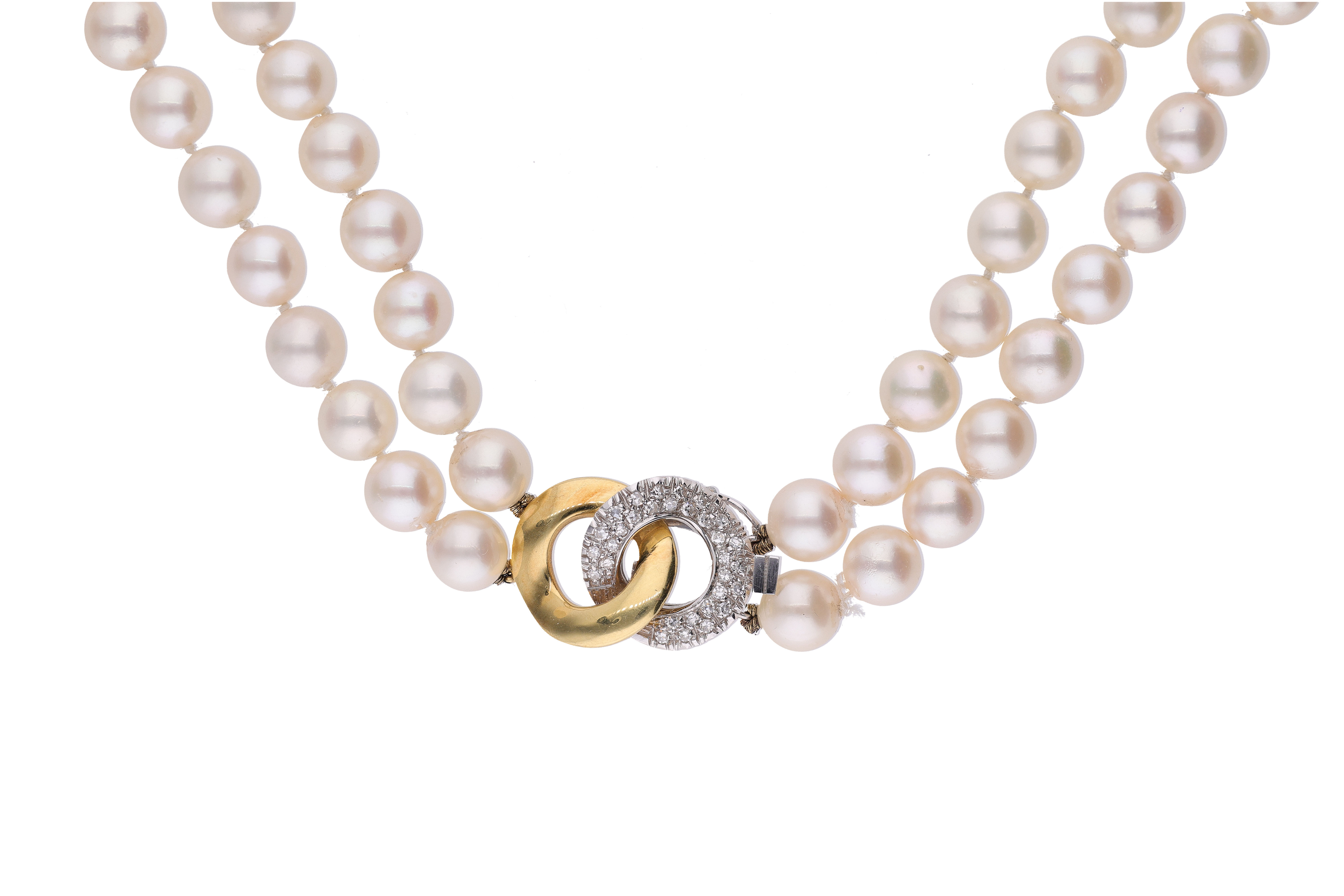 Collana composta da due fili di perle coltivate - Asta Preziosi