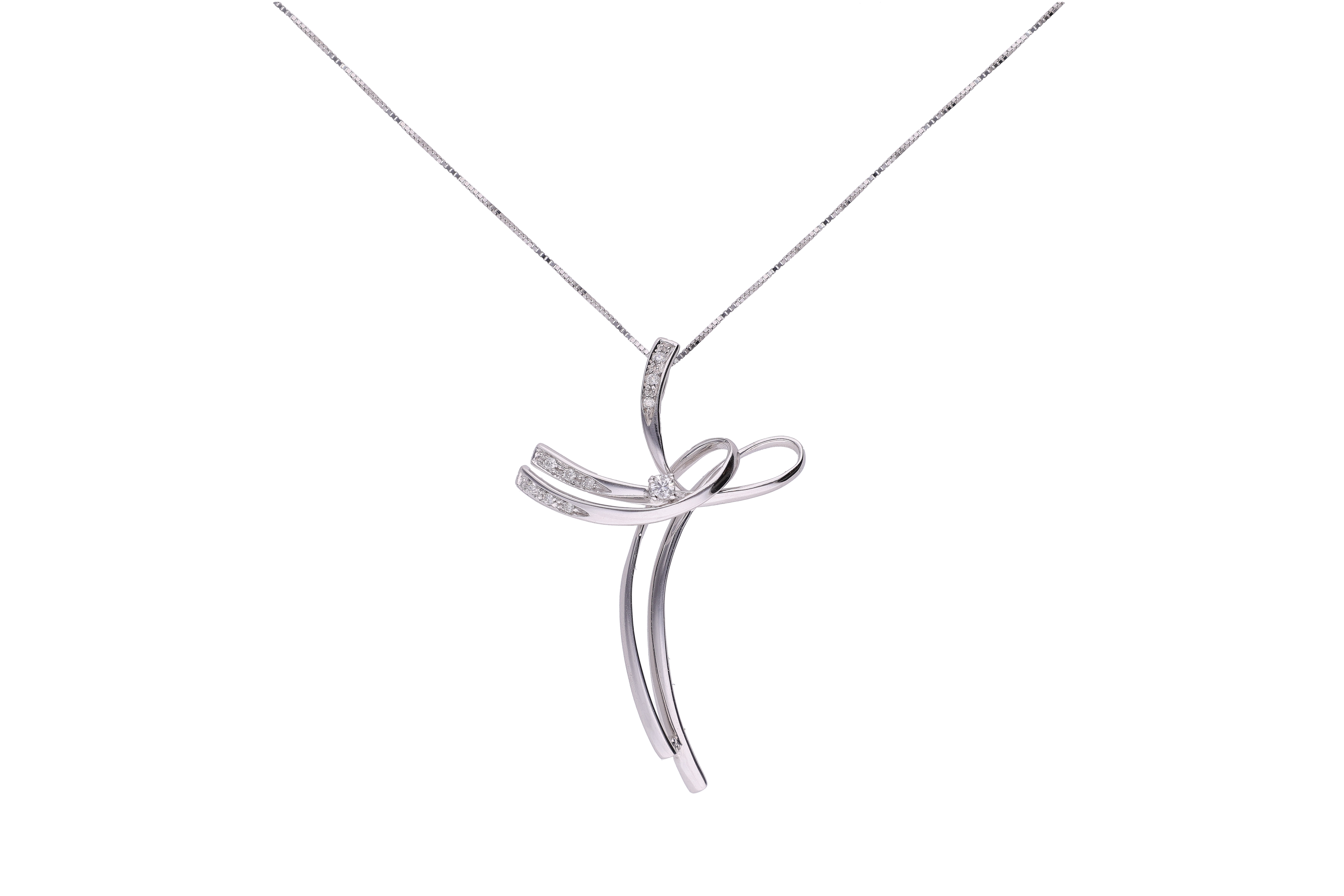Collana con pendete a forma di croce con diamanti - Asta Preziosi
