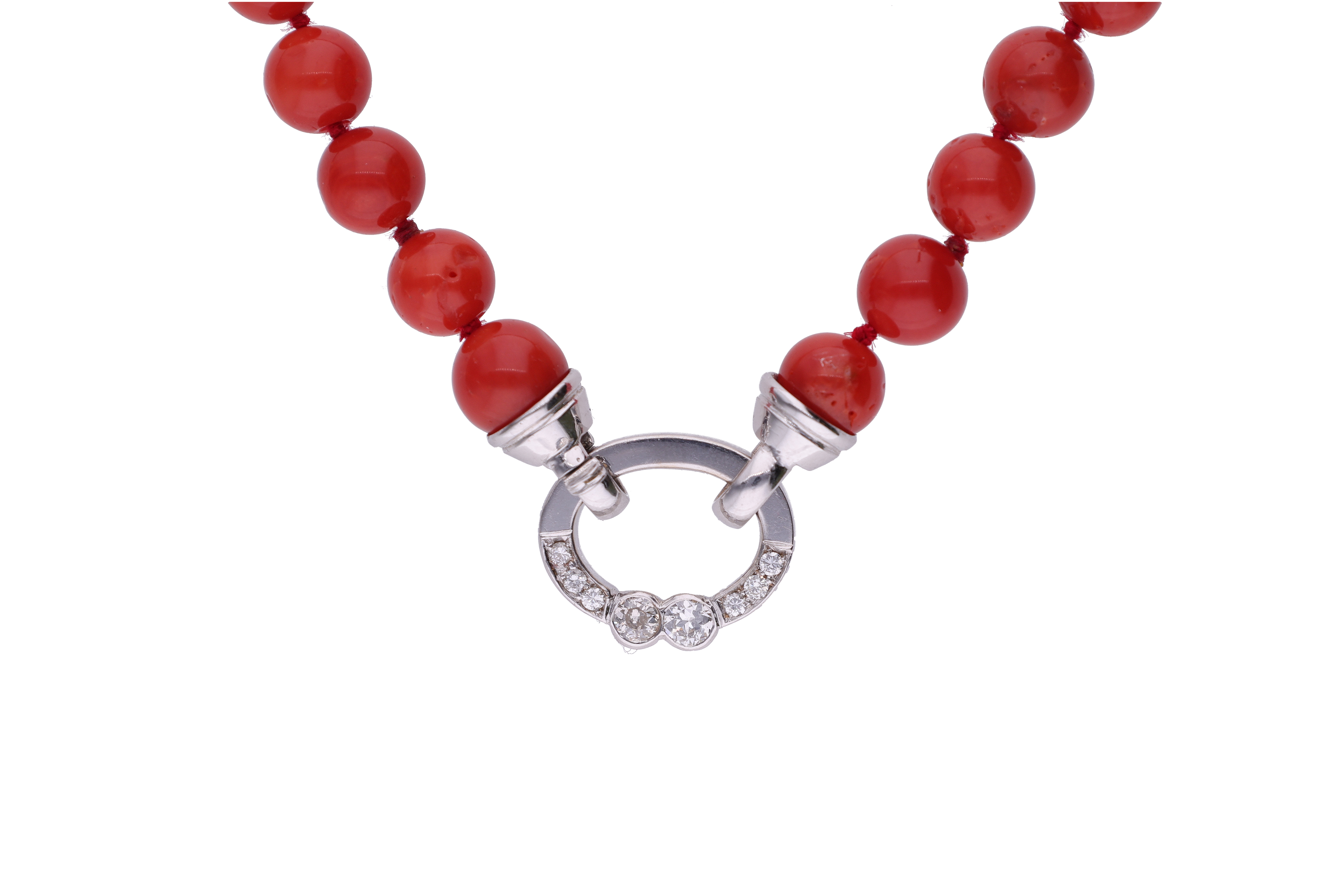Collana di corallo con diamanti - Asta Preziosi