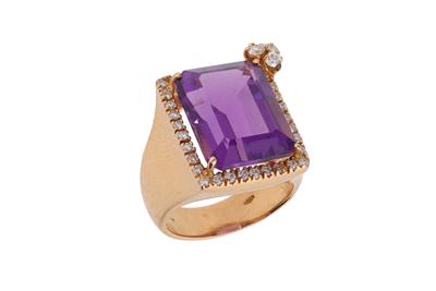 Anello con diamanti e ametista - Asta Preziosi Anello con diamanti e ametista - Asta Preziosi