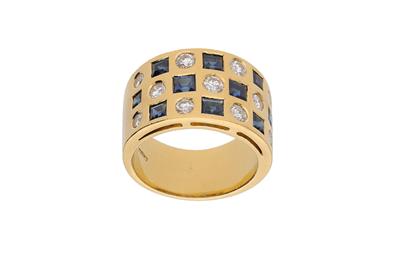 Anello con diamanti e pietre blu - Asta Preziosi Anello con diamanti e pietre blu - Asta Preziosi