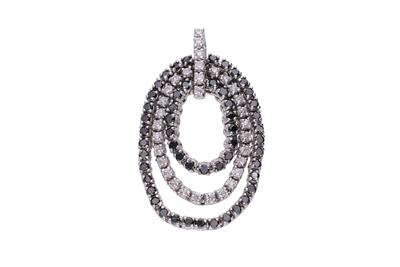 Pendente con diamanti incolore, diamanti neri e pietre - Asta Preziosi Pendente con diamanti incolore, diamanti neri e pietre - Asta Preziosi