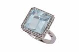 Anello con diamanti e acquamarina - Asta Preziosi