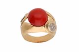 Anello con diamanti e corallo - Asta Preziosi Anello con diamanti e corallo - Asta Preziosi
