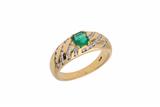 Anello con diamanti e smeraldo - Asta Preziosi Anello con diamanti e smeraldo - Asta Preziosi