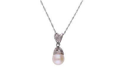 Collier con diamanti e perla - Asta Preziosi