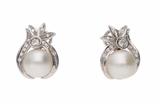 Paio di orecchini con diamanti e perle coltivate - Asta Preziosi Paio di orecchini con diamanti e perle coltivate - Asta Preziosi