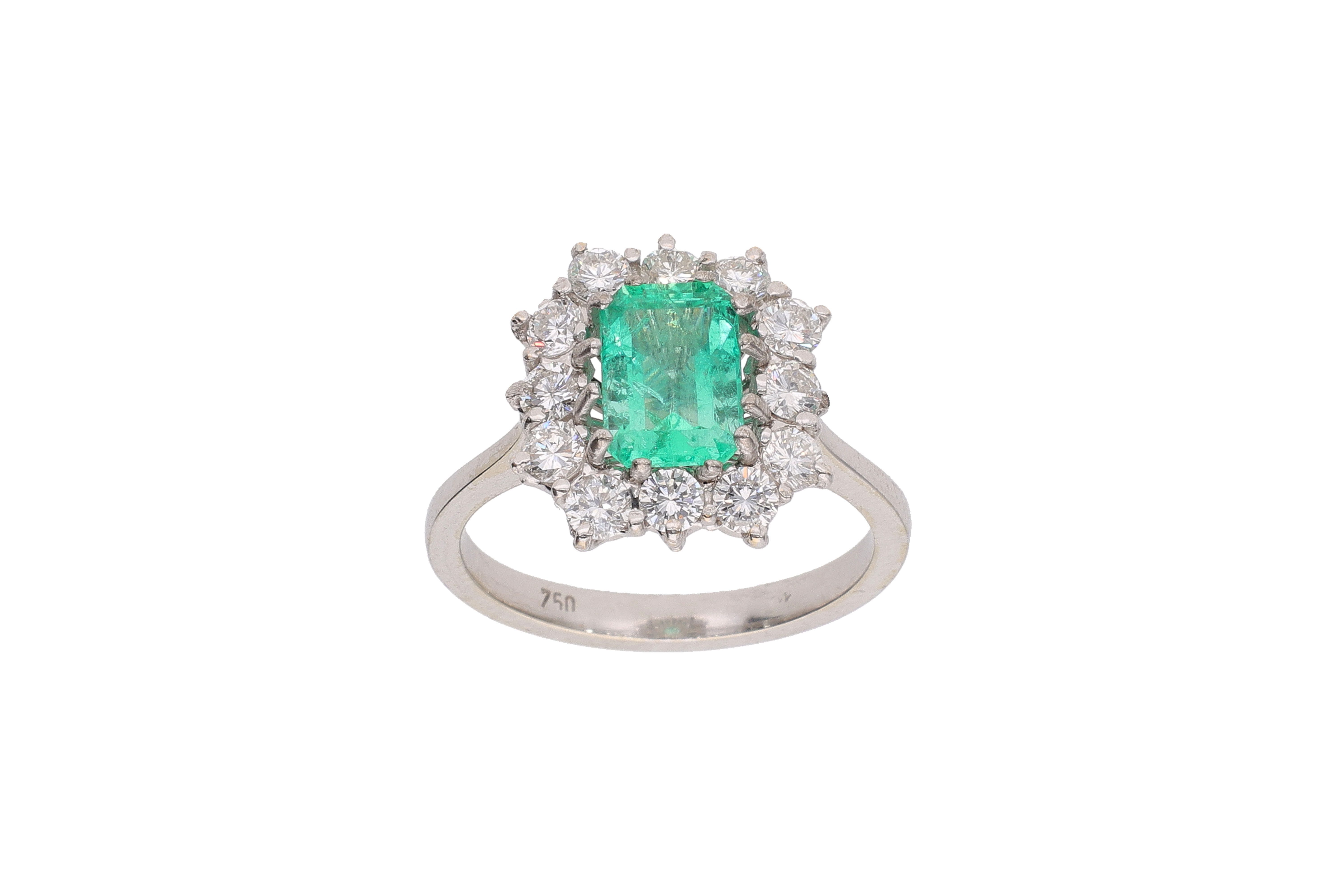 Anello con diamanti e smeraldo - Asta Preziosi